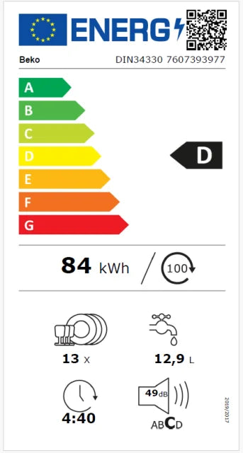 Perilica posuđa ugradbena Beko DIN34330