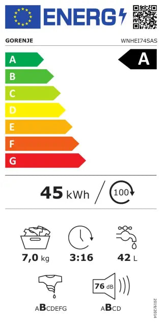 Perilica rublja Gorenje WNHEI74SAS