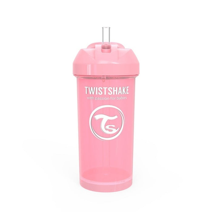 TWISTSHAKE, bočica sa slamkom, pastel roza 6+m, 360 ml