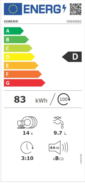 Perilica posuđa ugradbena 60cm Gorenje GV642D62