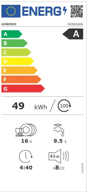 Perilica posuđa ugradbena 60cm Gorenje GV663A66