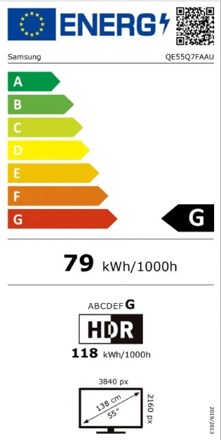 TV SAMSUNG QE55Q7FAAUXXH, 139.7cm (55"), QLED, 4K UHD Smart TV, Tizen OS