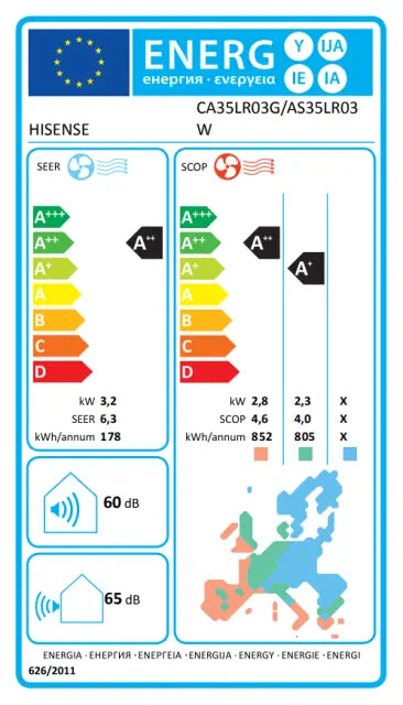 Klima uređaj 3,4 kW Hisense CA35LR03G/AS35LR03W