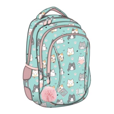 Ruksak školski St.Right Charming Cats s pretincem za prijenosno računalo 15"