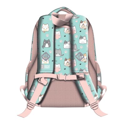 Ruksak školski St.Right Charming Cats s pretincem za prijenosno računalo 15"