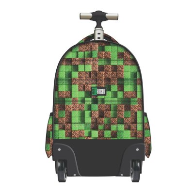 Ruksak školski St.Right na kotačiće Pixel Cubes s pretincem za prijenosno računalo 17"