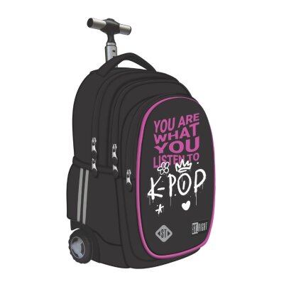 Ruksak školski St.Right na kotačiće K-POP Rhythm s pretincem za prijenosno računalo 17"