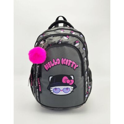 Ruksak školski St.Right Hello Kitty 16" sivi