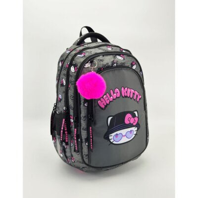 Ruksak školski St.Right Hello Kitty 16" sivi