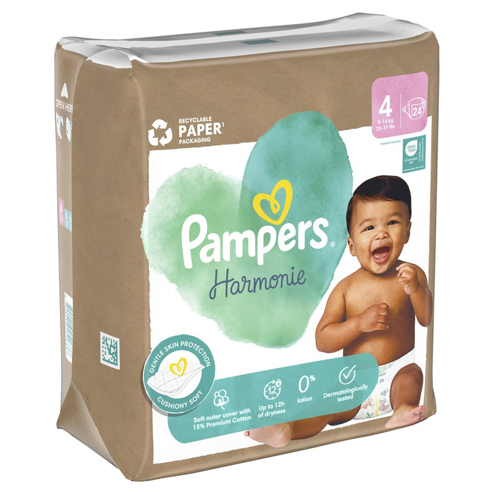 PAMPERS Harmonie Baby, pelene, veličina 4, 9-14kg, 24 kom