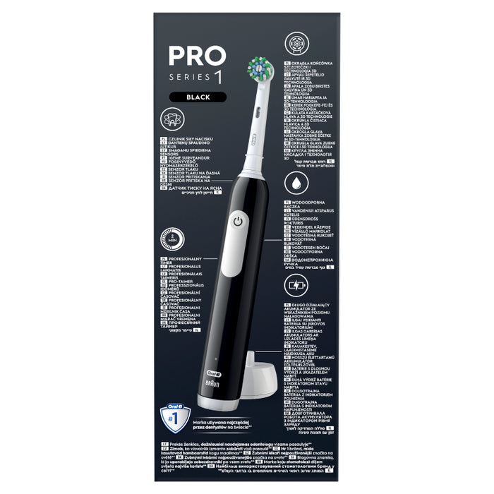 ORAL-B Pro Series 1, električna četkica za zube, crna s putnom torbicom