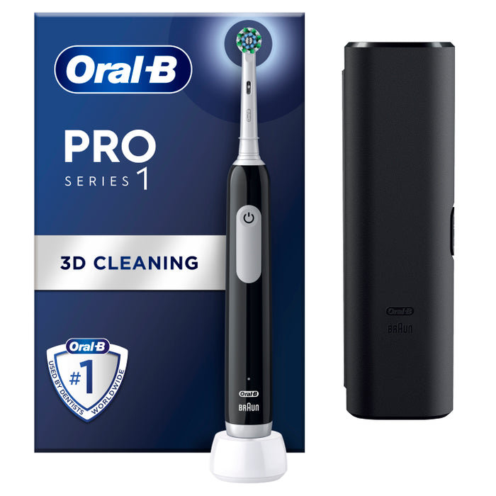 ORAL-B Pro Series 1, električna četkica za zube, crna s putnom torbicom