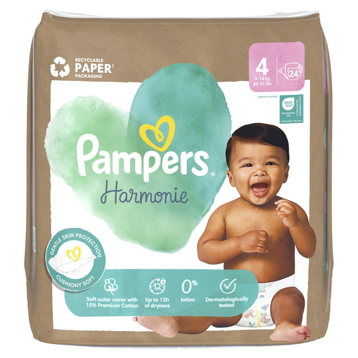 PAMPERS Harmonie Baby, pelene, veličina 4, 9-14kg, 24 kom