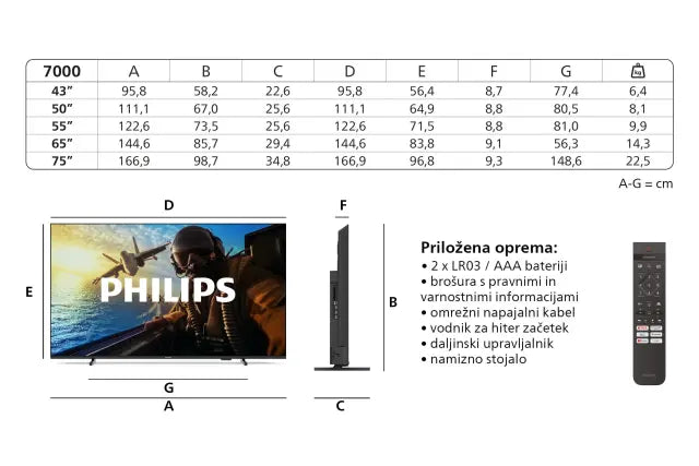 PHILIPS 43PUS7000, 109.2cm (43"), LED, UHD 4K Smart TV, Titan OS