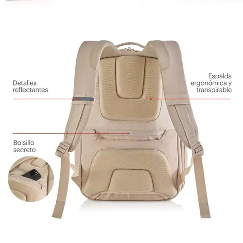 Ruksak za prijenosno računalo Miquelrius 2 odjeljka bež 16" M 35x46x12cm 21L MR19564