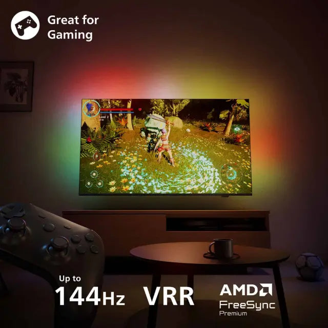PHILIPS 65PUS9010, 165.1cm (65"), QLED, UHD 4K 120Hz, Smart TV, Titan OS - Ambilight