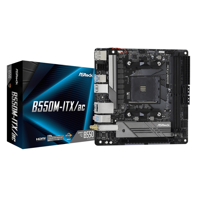 ASRock B550M-ITX/AC, AMD B550, AM4, DDR4, Mini-ITX, 90-MXBDH0-A0UAYZ