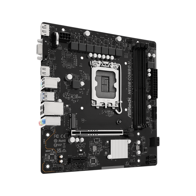 ASRock H610M-Combo II, Intel H610, LGA 1700, DDR4/DDR5, mATX, 90-MXBUN0-A0UAYZ