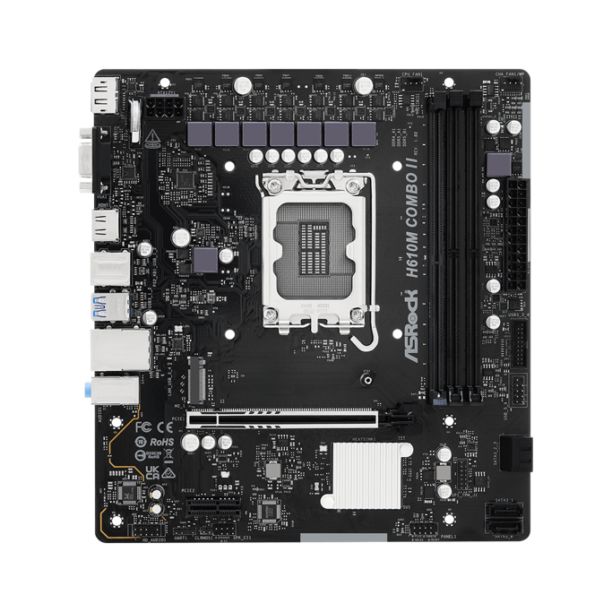 ASRock H610M-Combo II, Intel H610, LGA 1700, DDR4/DDR5, mATX, 90-MXBUN0-A0UAYZ