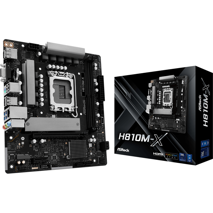 ASRock H810M-X, Intel H810, LGA 1851, DDR5, mATX, 90-MXBS4-A0UAYZ
