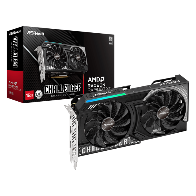 Asrock RX9060XT Challenger OC, 16GB GDDR6, AMD Radeon, RX9060XT CL 16GO