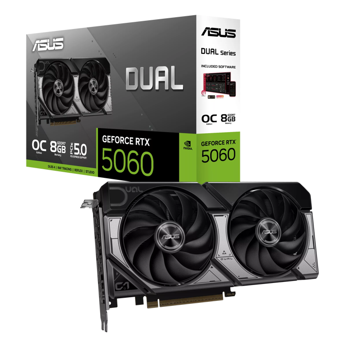 ASUS RTX5060 OC, DUAL-RTX5060-O8G, 8GB GDDR7, NVIDIA GeForce