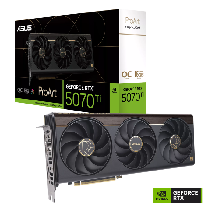 ASUS RTX5070Ti OC, PROART-RTX5070TI-O16G, 16GB GDDR7, NVIDIA GeForce, 90YV0NR0-M0NA00