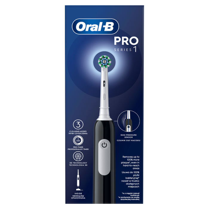 ORAL-B Pro Series 1, električna četkica za zube, crna s putnom torbicom
