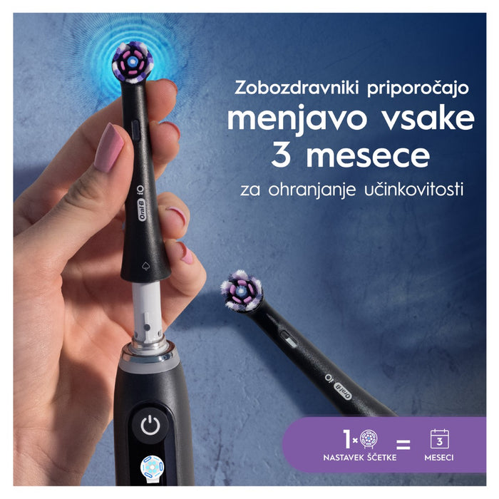 ORAL-B iO Radiant White Black, zamjenske glave za četkicu, crna, 4 kom