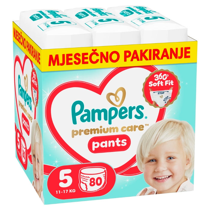 PAMPERS Premium Care Pants, pelene - gaćice, Vel. 5, 11kg-17kg, 80 kom