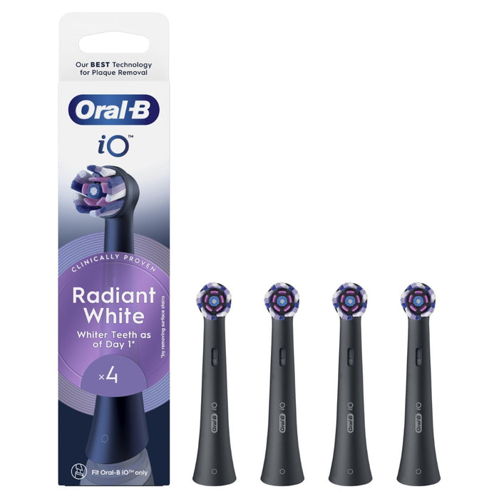 ORAL-B iO Radiant White Black, zamjenske glave za četkicu, crna, 4 kom