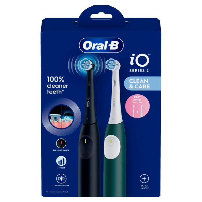 ORAL-B iO2 Duo, električna četkica za zube, crna i zelena
