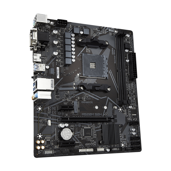 Gigabyte A520M S2H, AMD A520, AM4, DDR4, mATX