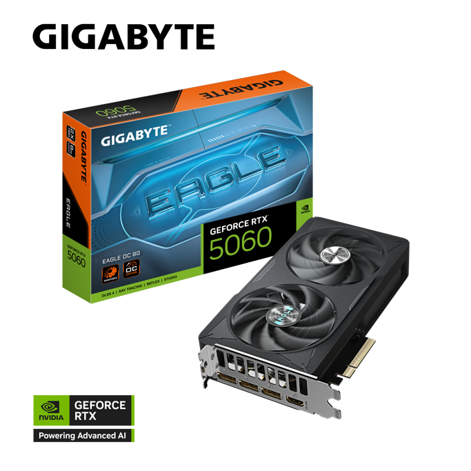 Gigabyte RTX5060 Eagle OC, 8GB GDDR7, NVIDIA GeForce, GV-N5060EAGLE OC-8GD