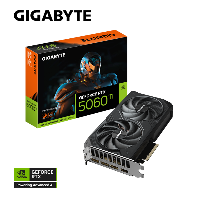 Gigabyte RTX5060Ti Windforce OC, 8GB GDDR7, NVIDIA GeForce