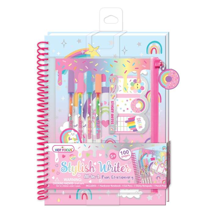 HOT FOCUS set stilski dnevnik Rainbow 252 RB