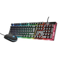 Komplet Trust GXT 838 Azor tipkovnica + miš, Gaming, osvjetljena, US, crna, USB, 23289 (PS4, PS5, Xbox)