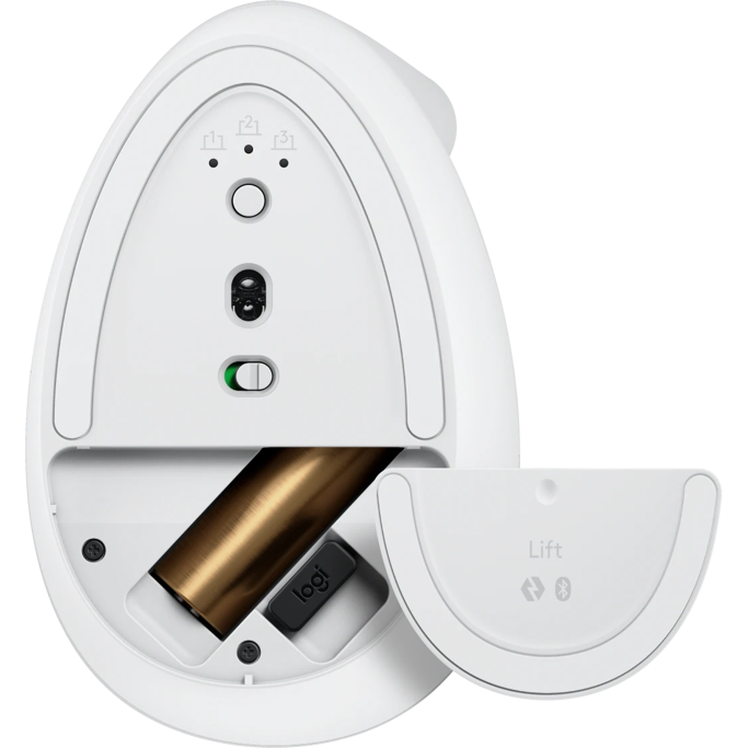 Logitech bežični miš Lift, Ergonomski, White, 910-006496