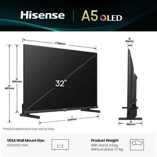 HISENSE 32A5Q, 81.3cm (32"), QLED, FHD Smart TV, VIDAA OS