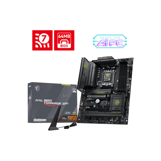 MSI MAG B850 Tomahawk WIFI, AMD B850, AM5, DDR5, 7E53-001R