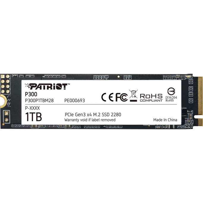 Patriot SSD 1TB M.2 P300 NVMe PCIe 3.0 x4, P300P1TBM28
