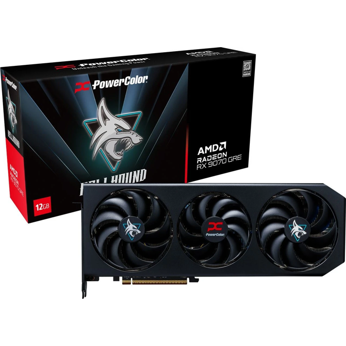 PowerColor RX9070GRE Hellhound OC, 12GB GDRR6, AMD Radeon, RX9070GRE 12G-L/OC