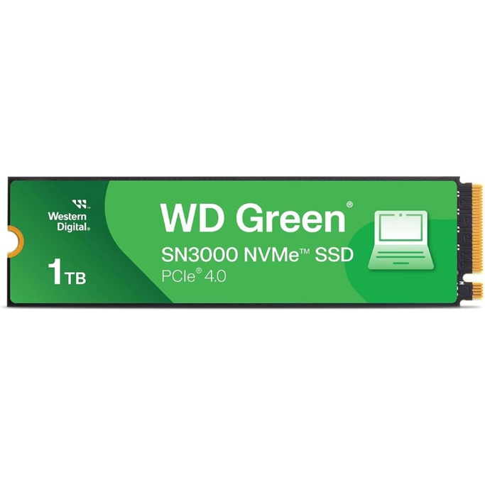 WD SSD SN3000 1TB, NVMe M.2 Green, PCIe 4.0 x4, 5000/4200, WDS100T4G0E