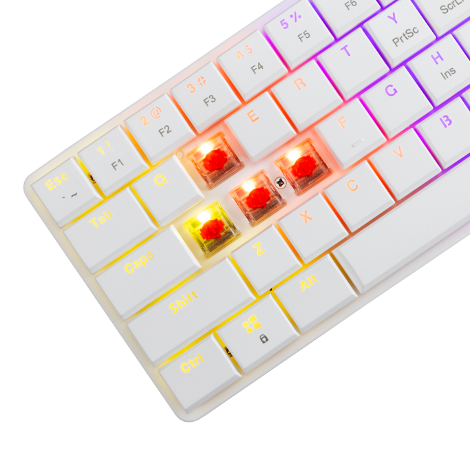 White Shark mehanička tipkovnica GK-006211 NAGAMAKI / US-RED.SW, USB, red switch, bijela