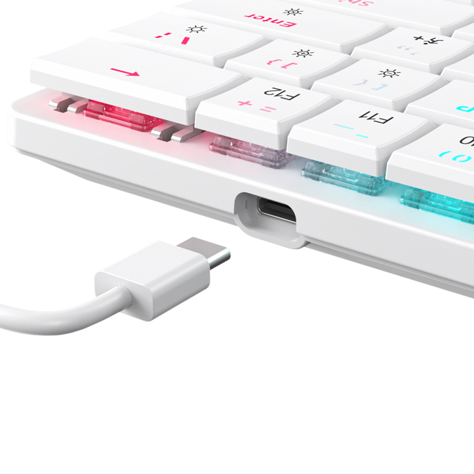 White Shark mehanička tipkovnica GK-006211 NAGAMAKI / US-RED.SW, USB, red switch, bijela