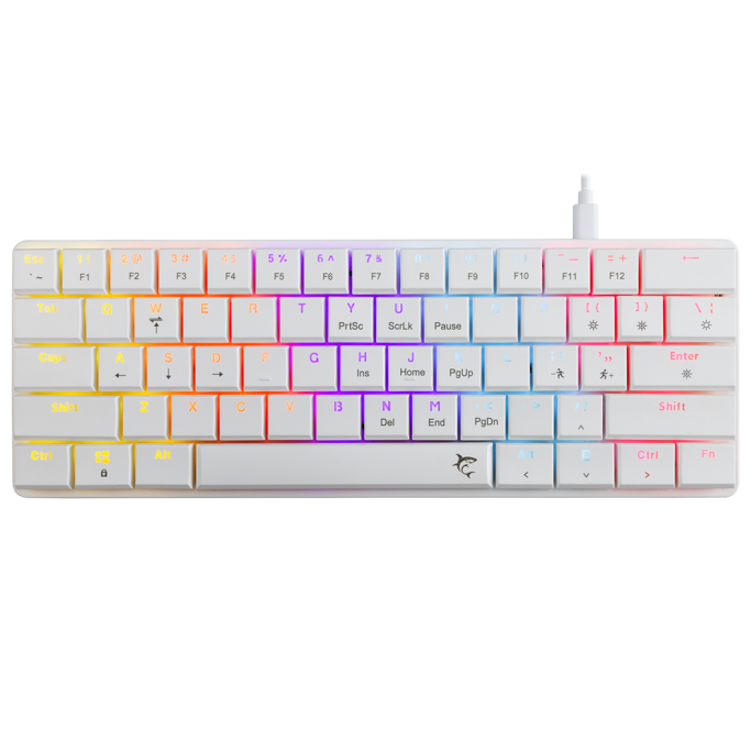 White Shark mehanička tipkovnica GK-006211 NAGAMAKI / US-RED.SW, USB, red switch, bijela